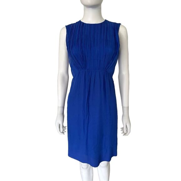 BALENCIAGA Blue Silk Vintage Knee Length Sleeveless Dress Size Small 2010 - Picture 1 of 13